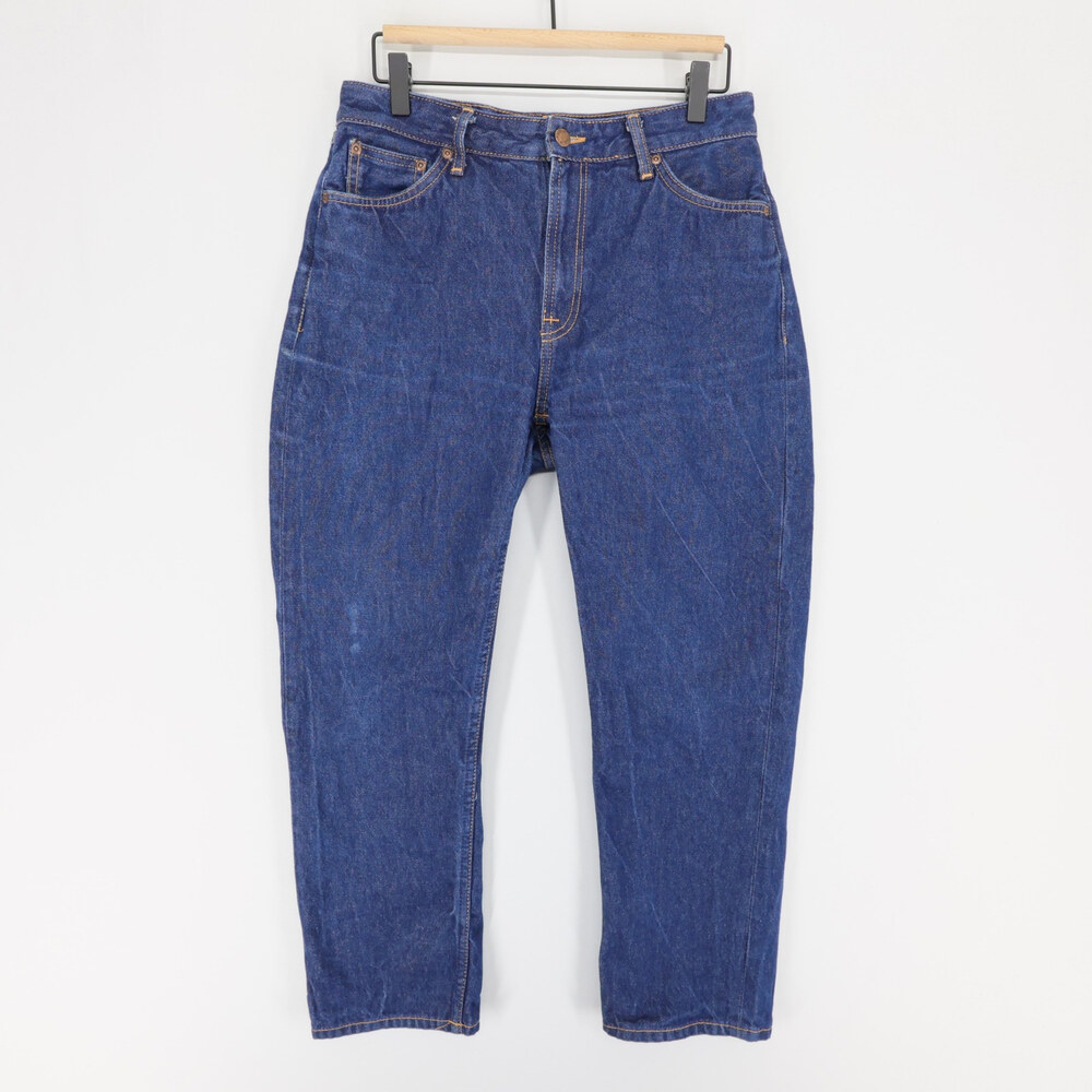 Nudie Jeans Lofty Lo Jeans Womens 30x28 Blue High Rise Straight Leg Rigid